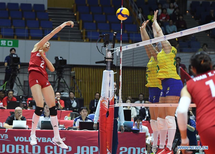 (SP)JAPAN-SAPPORO-VOLLEYBALL-WOMEN'S WORLD CUP-CHN VS BRA